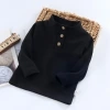 Niño otoño 2022 depilada manga larga camisetas bebé niño blusas cuello medio alto hombre niño niña leggings Application Scenario